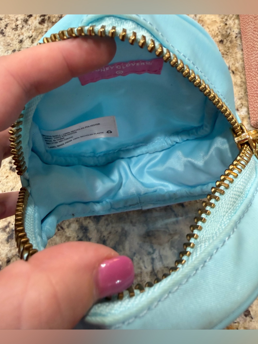 Stoney Clover Lane Target Sky Blue Round Clear Cosmetic Pouch - Picture 9 of 10
